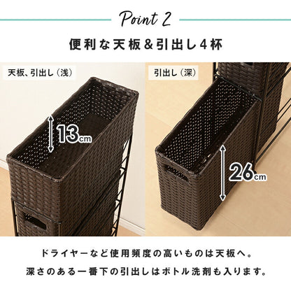 ランドリー スリムタイプ 15.5×40.5×95.5cm 送料無料