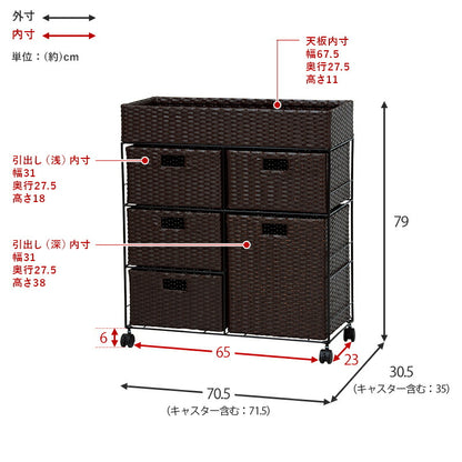 ランドリー/ 2列タイプ 5杯タイプ 70.5×30.5×79cm 送料無料