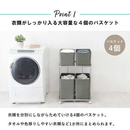 ランドリーラック-RAN/4個タイプ 60×40×97cm 送料無料