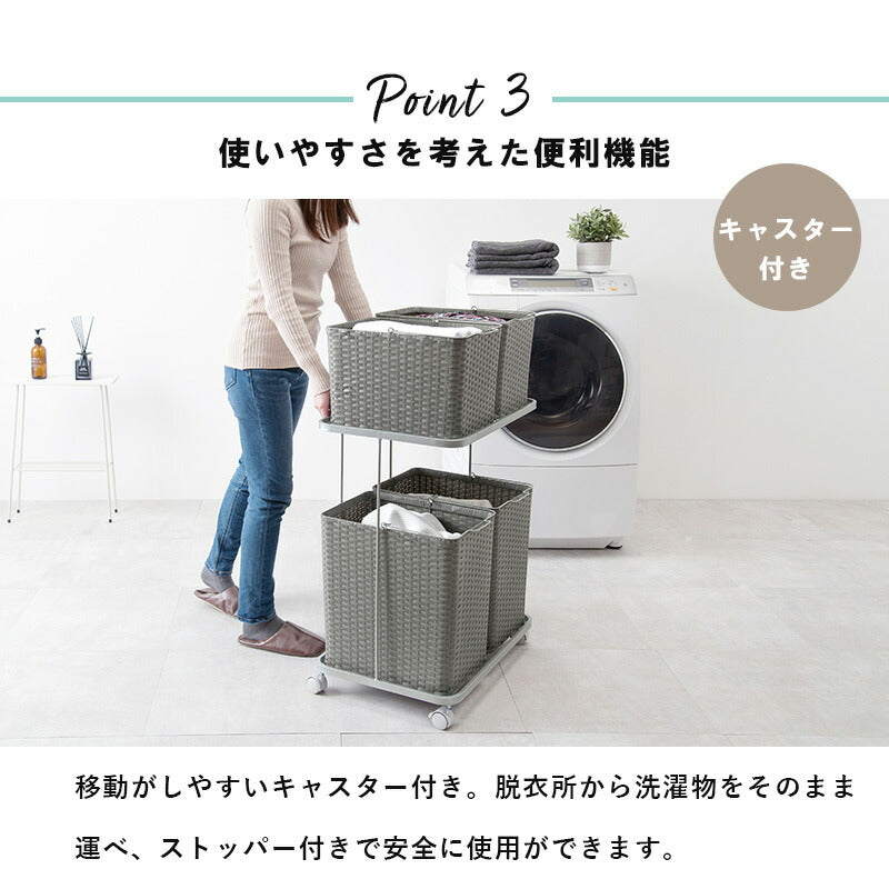 ランドリーラック-RAN/4個タイプ 60×40×97cm 送料無料