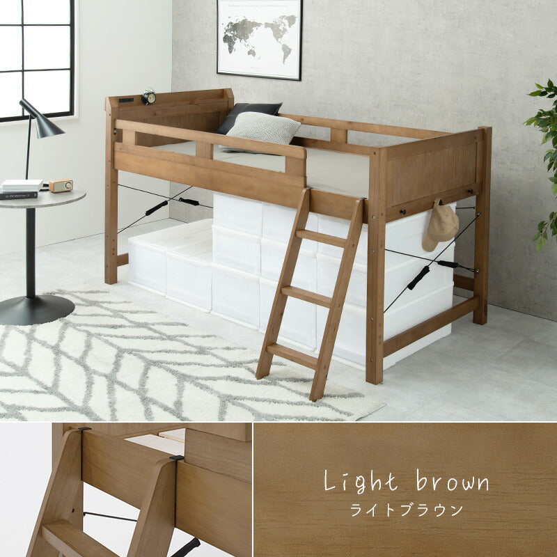 ロフトベッド 106×210×122（ベッド下76.5）cm 送料無料