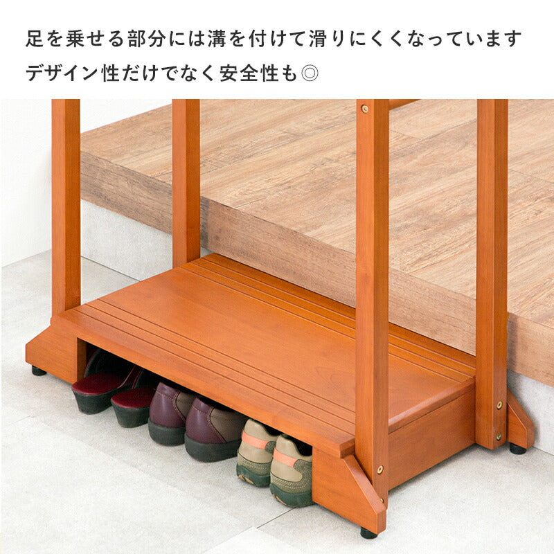 手すり付き玄関踏み台 両側タイプ 76.5×35×80cm 送料無料