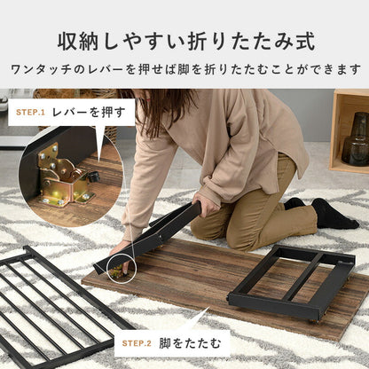 折れ脚テーブル-LT-棚付き 90×45×32.5cm 送料無料