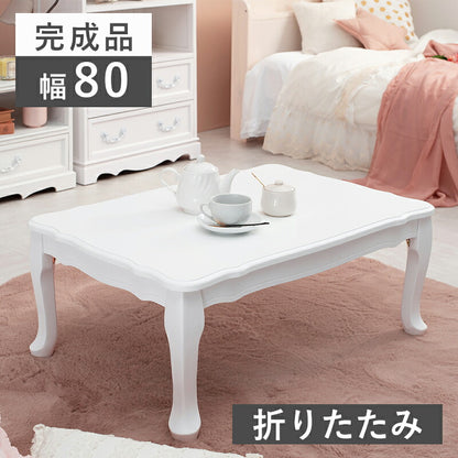 折れ脚テーブル-MT-天板アンティークデザイン 80×55×33.5cm 送料無料