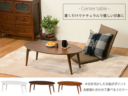 折れ脚テーブル-MT-天板円形-棚なし 90×50×33.5cm 送料無料