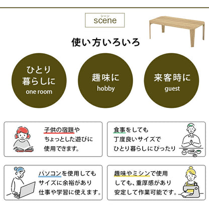 折れ脚テーブル-MT-天板八角形 90×50×32cm 送料無料