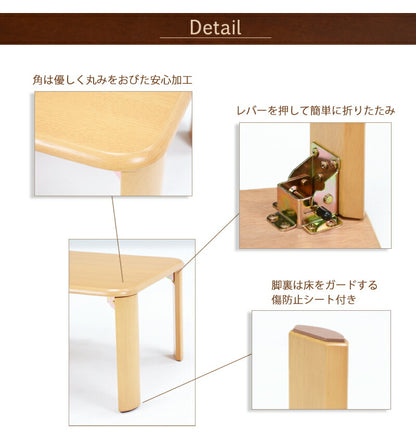 折れ脚テーブル-VT-コンパクト収納 120×75×32cm 送料無料