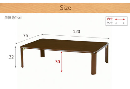 折れ脚テーブル-VT-コンパクト収納 120×75×32cm 送料無料