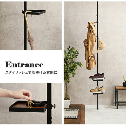 突っ張り棒＆パーツ_5点セット 角型タイプ 43×43×187cm 送料無料