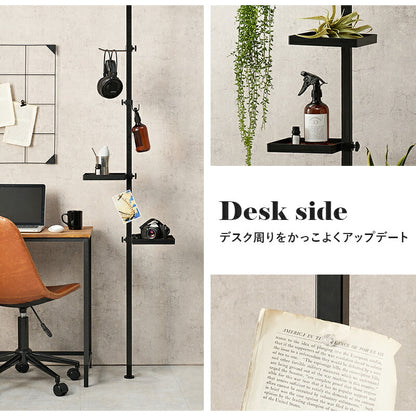 突っ張り棒＆パーツ_5点セット 角型タイプ 43×43×187cm 送料無料