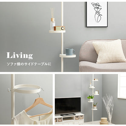突っ張り棒＆パーツ_6点セット 丸型タイプ 43×43×187cm 送料無料