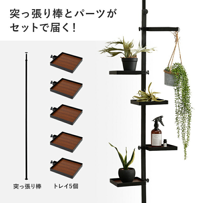 突っ張り棒＆パーツ_6点セット 角型タイプ 43×43×187cm 送料無料