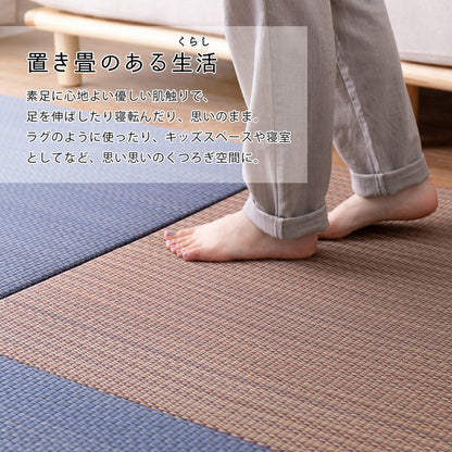 アジアンテイストの軽量置き畳 南風 6枚セット 82×82×2.5cm 送料無料