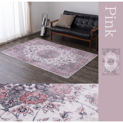 アンティーク絨毯風プリントラグ カメオ 190×190cm 送料無料
