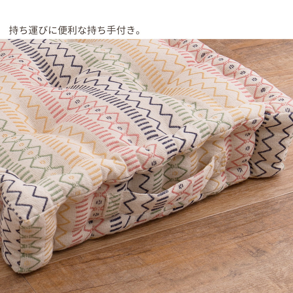 インド綿クッキークッション ハシーナ 42×42×10cm 送料無料