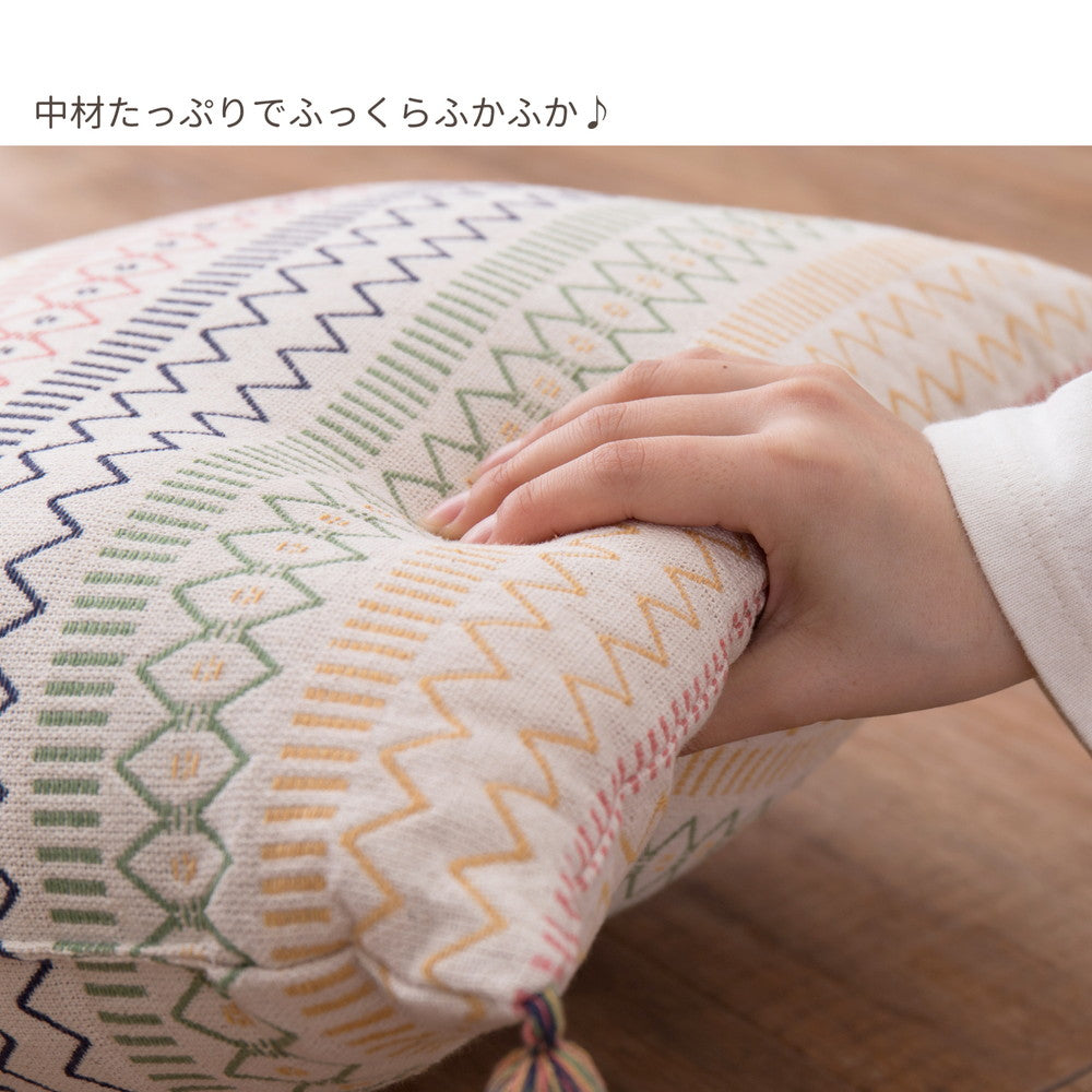 インド綿背当てクッション ハシーナ 45×45cm 送料無料