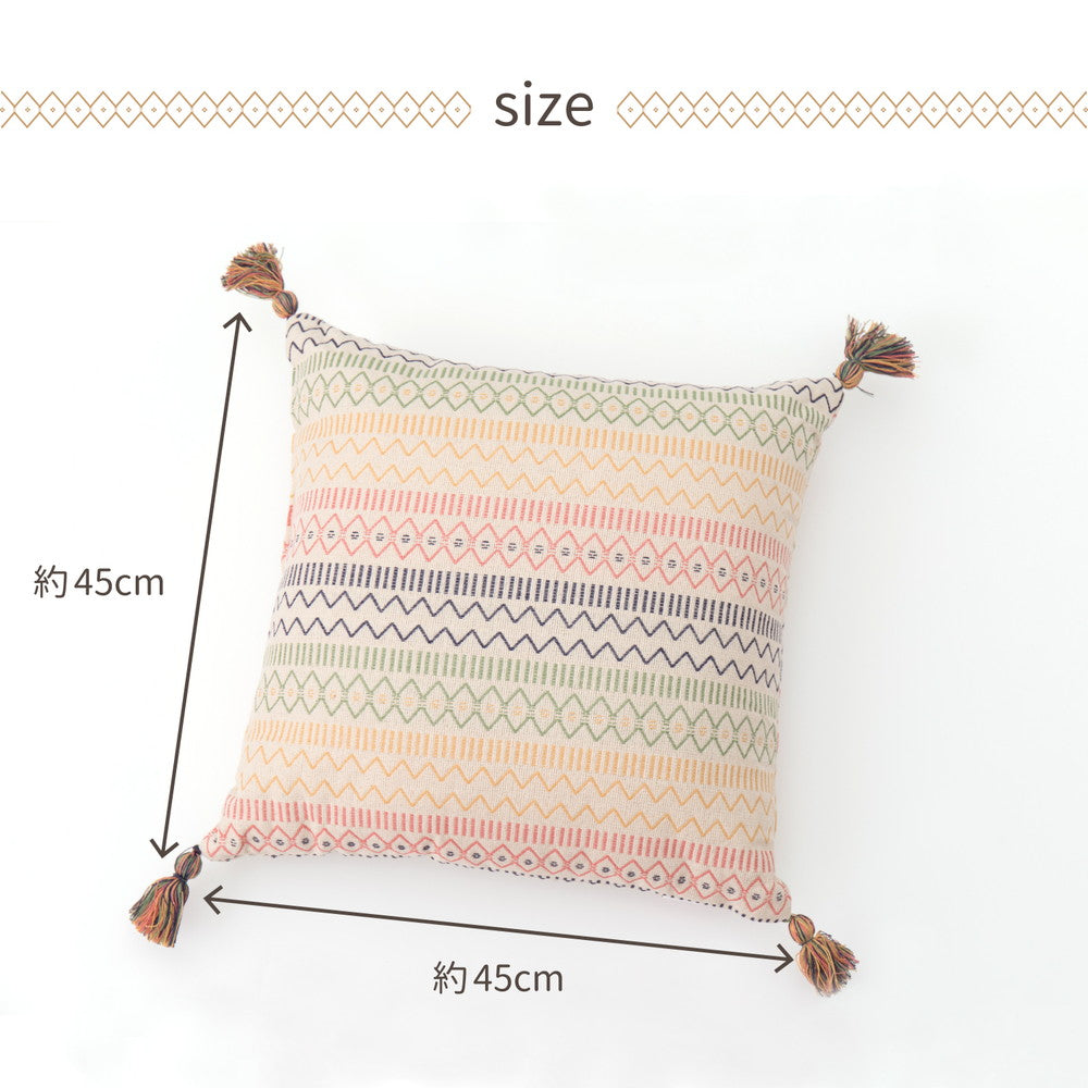 インド綿背当てクッション ハシーナ 45×45cm 送料無料