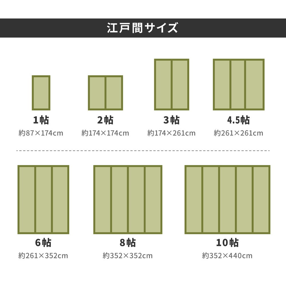 い草カーペット 白馬（はくば） 江戸間 3畳（174×261） 送料無料