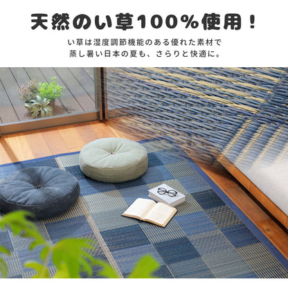 い草ラグ デニムパッチ はっ水機能付き 176×230cm 送料無料