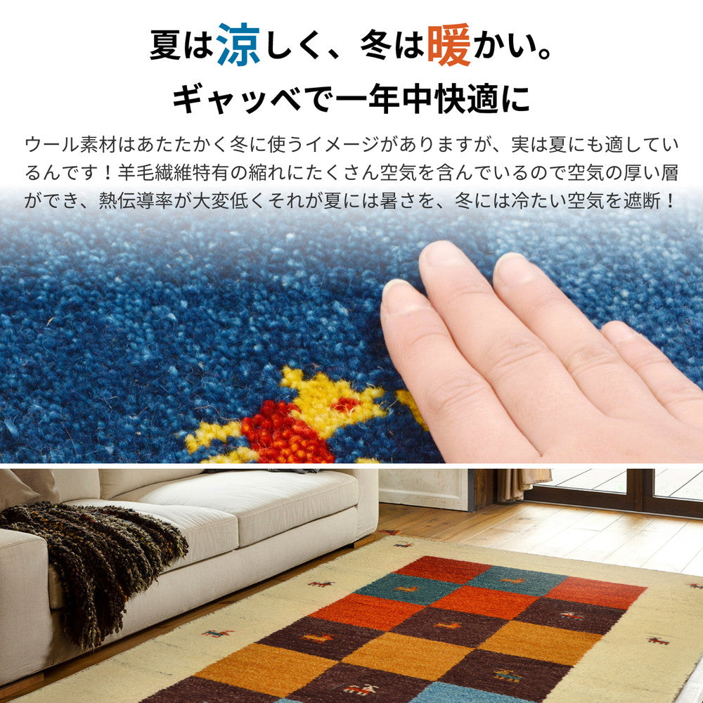 ギャッベ ラグ・マット GABBEH Dシリーズ 200×200cm 送料無料