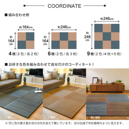 すき間のできにくい置き畳 倉敷Ⅱ 9枚セット 82×82×2.5cm 送料無料