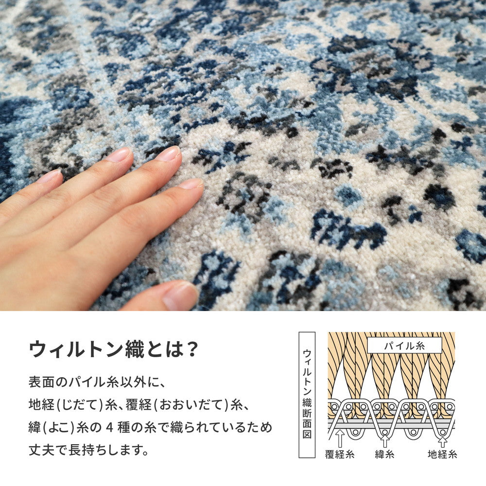トルコ製 ウィルトン織の玄関マット RAKKAS 60×90cm 送料無料