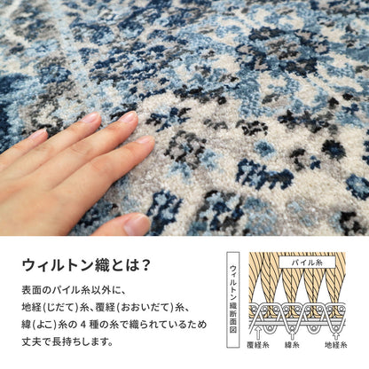 トルコ製 ウィルトン織の玄関マット RAKKAS 70×125cm 送料無料