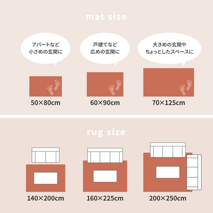 トルコ製 ウィルトン織の玄関マット RAKKAS 70×125cm 送料無料