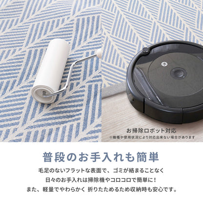 ふっくらインド綿ラグ クラック すべり止め付き 63×120cm 送料無料