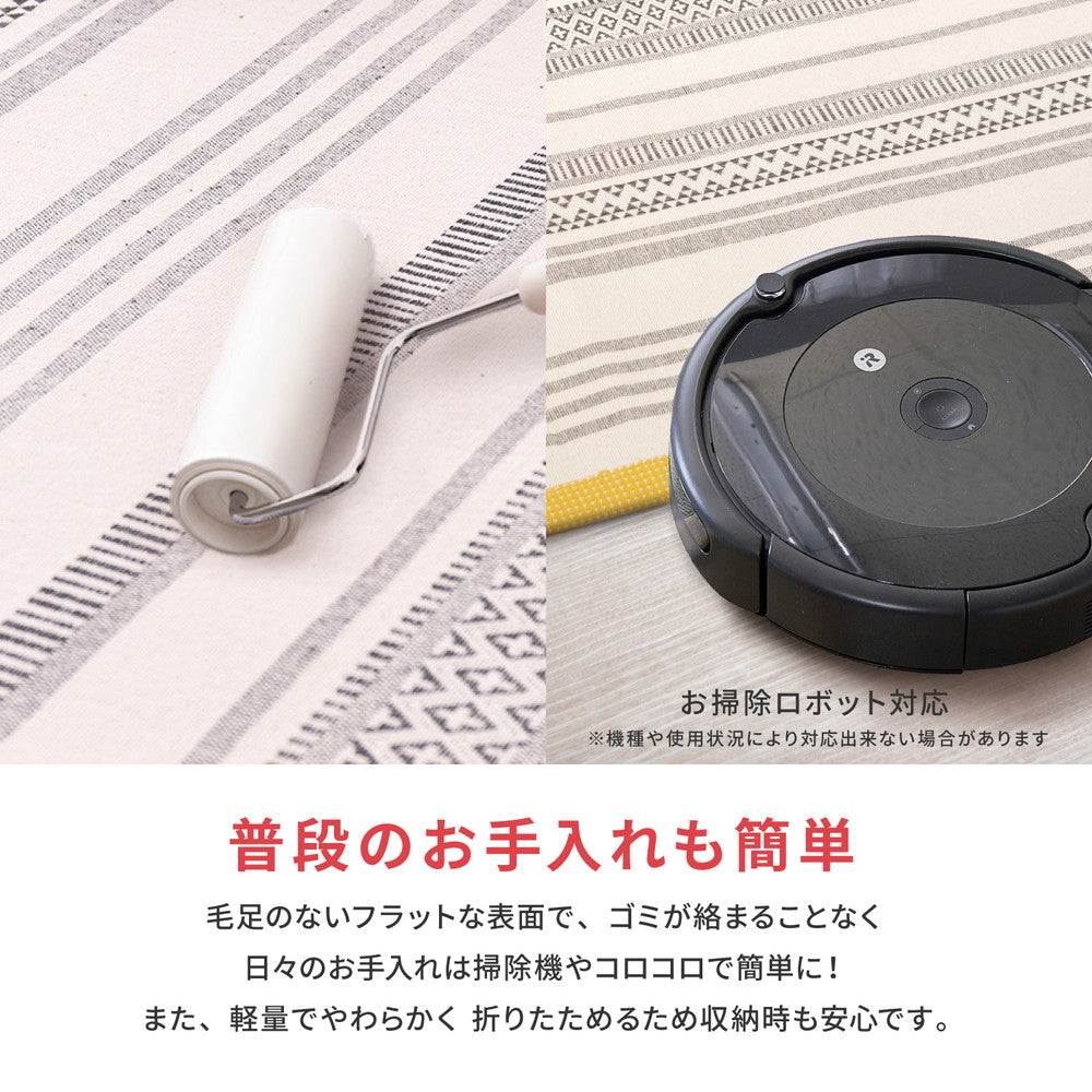 ふっくらインド綿ラグ テラ すべり止め付き 63×170cm 送料無料