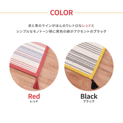 ふっくらインド綿ラグ テラ すべり止め付き 63×170cm 送料無料
