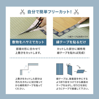 フリーカット裏付き い草カーペット みすず 江戸間 3帖（174×261） 送料無料