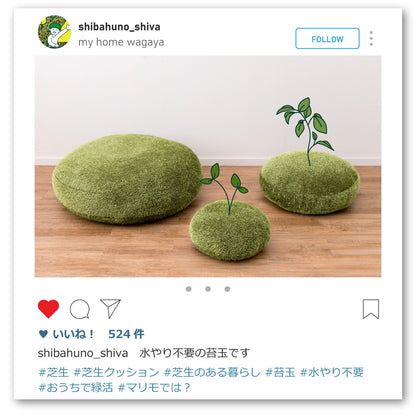リアル芝生風生地のもちもちクッション シーヴァ Lサイズ（直径90×11） 送料無料