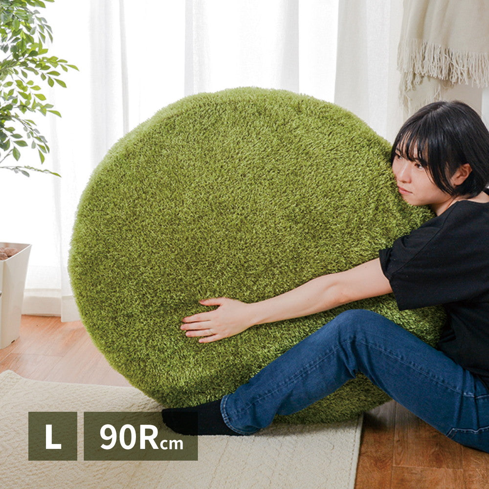 リアル芝生風生地のもちもちクッション シーヴァ Lサイズ（直径90×11） 送料無料