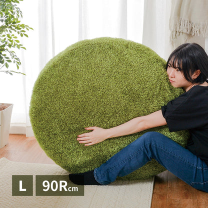 リアル芝生風生地のもちもちクッション シーヴァ Lサイズ（直径90×11） 送料無料