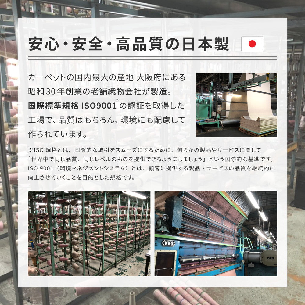 ループパイルの平織カーペット ミーテ 江戸間 6帖（261×352） 送料無料