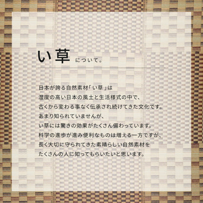 収納簡単 い草ふっくらラグ キハチ 180×180cm 送料無料