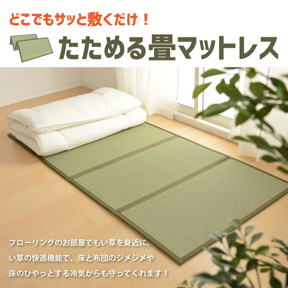【新商品】折り畳める 畳マットレス 鞍馬 シングル（100×200cm） 送料無料