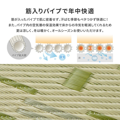 洗えるい草風カーペット やなぎ 江戸間 10畳（440×348） 送料無料