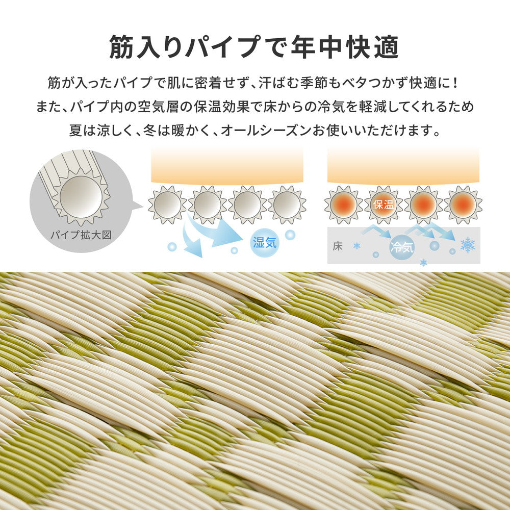 洗えるい草風カーペット ルイス 江戸間 10帖（440×348） 送料無料
