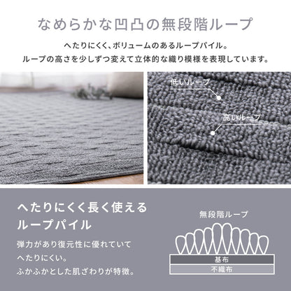 立体織の平織カーペット メテオ 江戸間 4.5帖（261×261） 送料無料