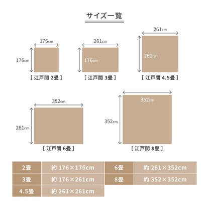 立体織の平織カーペット メテオ 江戸間 6帖（261×352） 送料無料