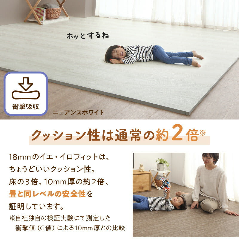 イエ・イロフィット ジョイントマット 45cm角 18mm厚 尺五 25枚 3畳 送料無料