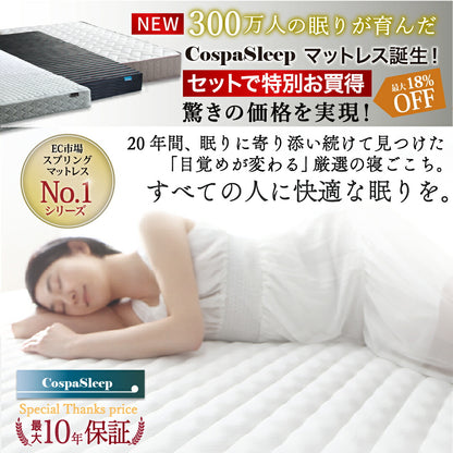【新商品】組立設置付き ベッド 棚コンセント 収納付き  Ever X エヴァー エックス ベストセラーモデルマットレス付 シングル 送料無料