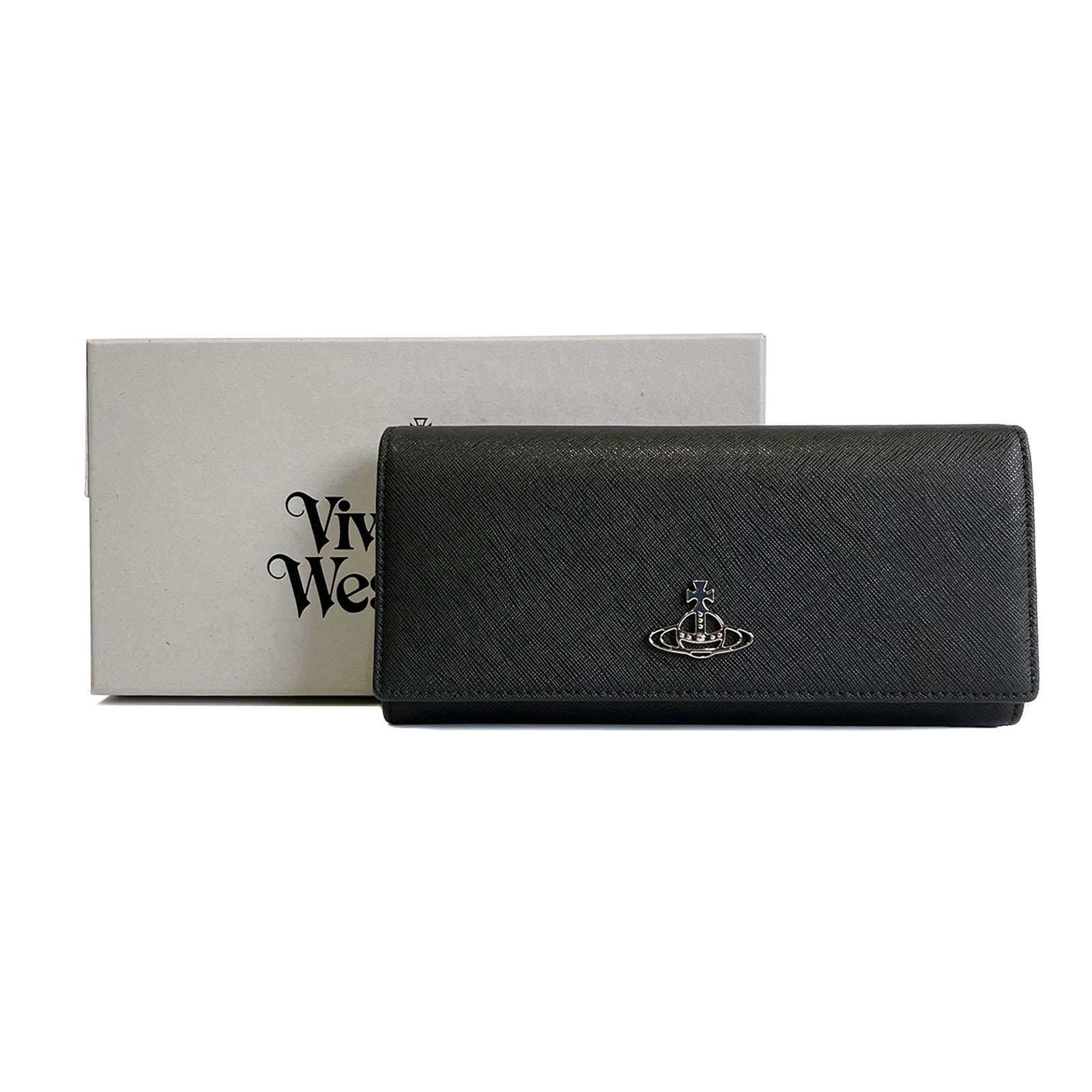 【正規品】 ヴィヴィアンウエストウッド VIVIENNE WESTWOOD 長財布 サフィアーノ 51120005 L001N N402 BLACK 送料無料