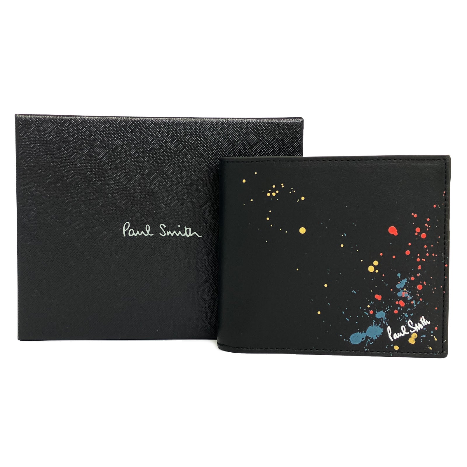 【正規品】 PAUL SMITH ポールスミス 2つ折り財布 ブラック M1A4832 KSPLAT PR PRINTED 送料無料