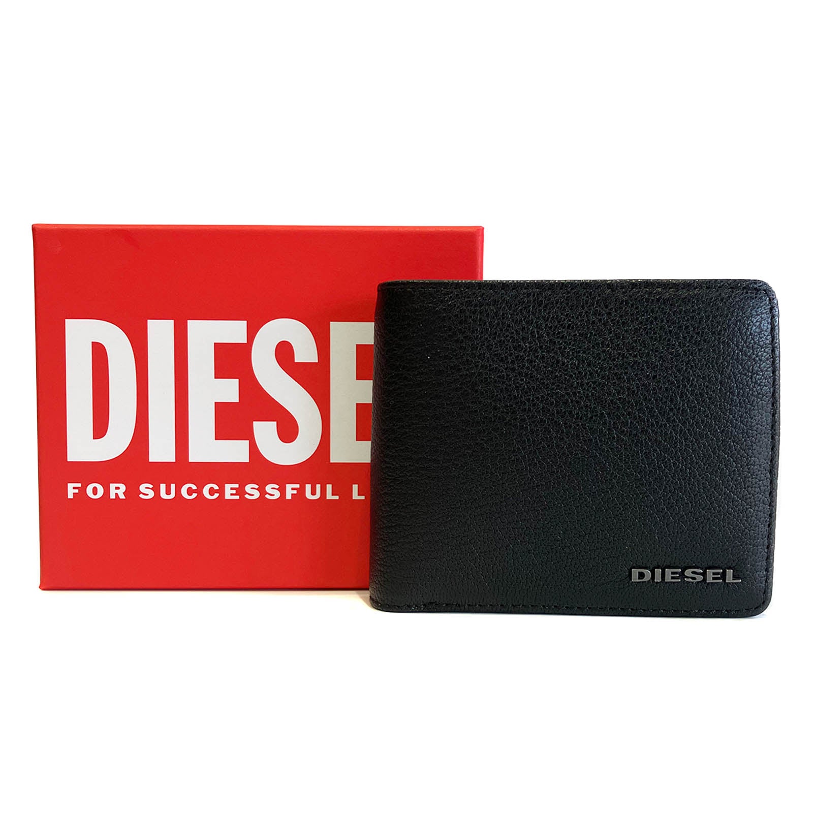 【正規品】 ディーゼル DIESEL メンズ レザー 本革 二つ折り財布 ブラック X06627 P0396 T8013 送料無料