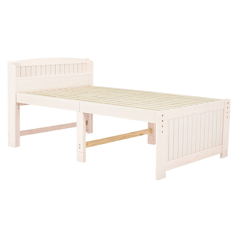 マットレス付セミダブルミドルベッド セミダブルベッド 3段階 床面下 容量収納 天然木すのこベッド
