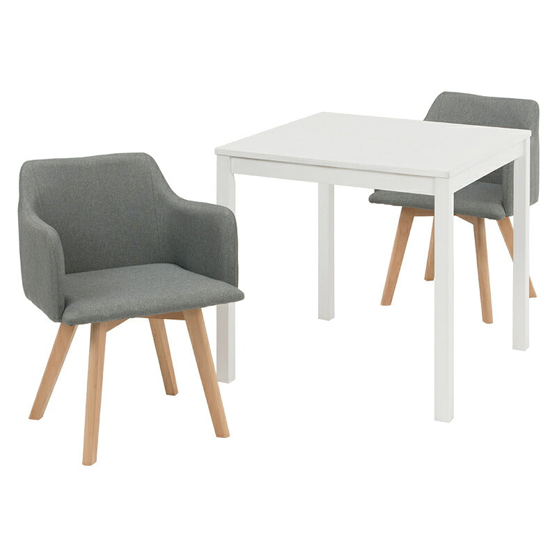 ダイニング3点セット 組立式 コンパクト 天然木 ナチュラル系 4人用 2人用 北欧 モダン 木製 おしゃれ 幅広 伸縮 食卓 完成品 カフェ風 ホワイト ブラウン