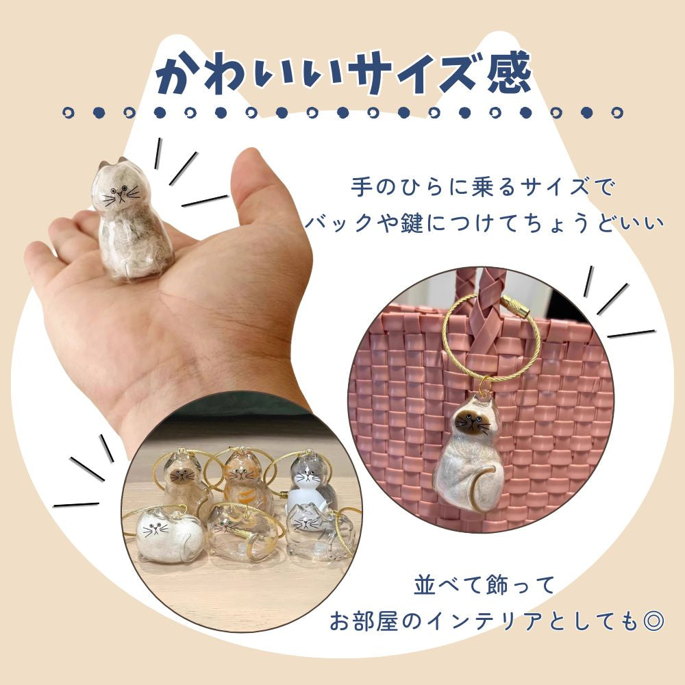 ねこけだま ケース キーホルダー 猫毛玉 入れ 猫毛収納ボックス 12種類